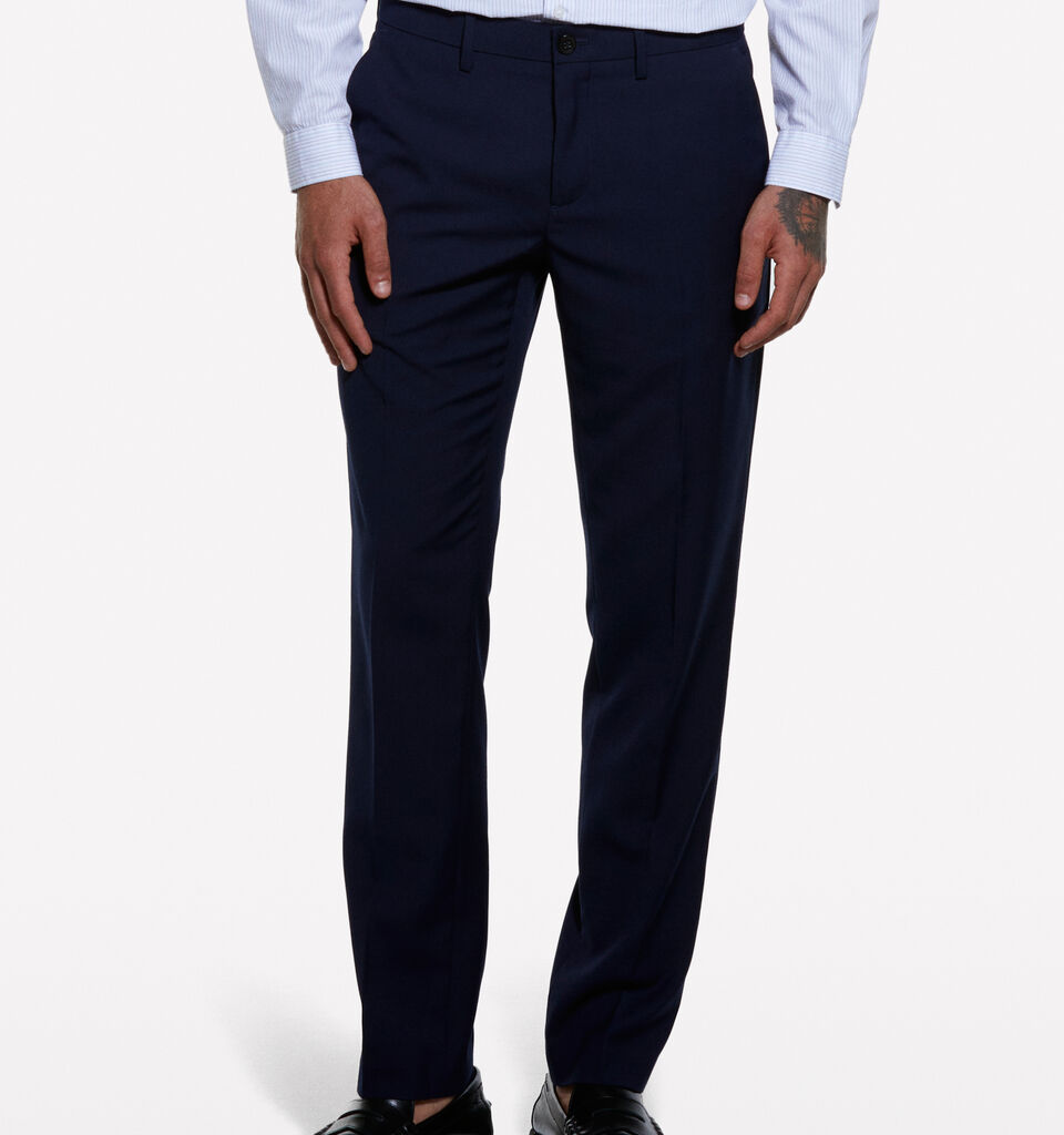 Pantalon élégant bleu foncé - pantalons slim pour homme - Bleu Foncé | Sisley image number 3